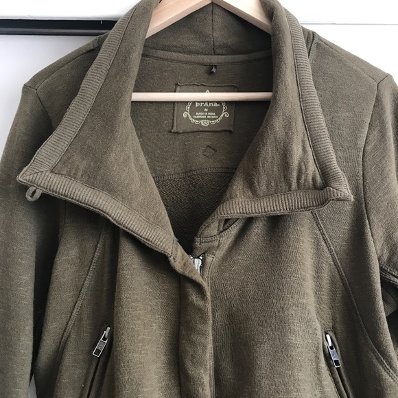 Prana Olive Zip Front Sweatshirt Jacket - Picture 2 of 6